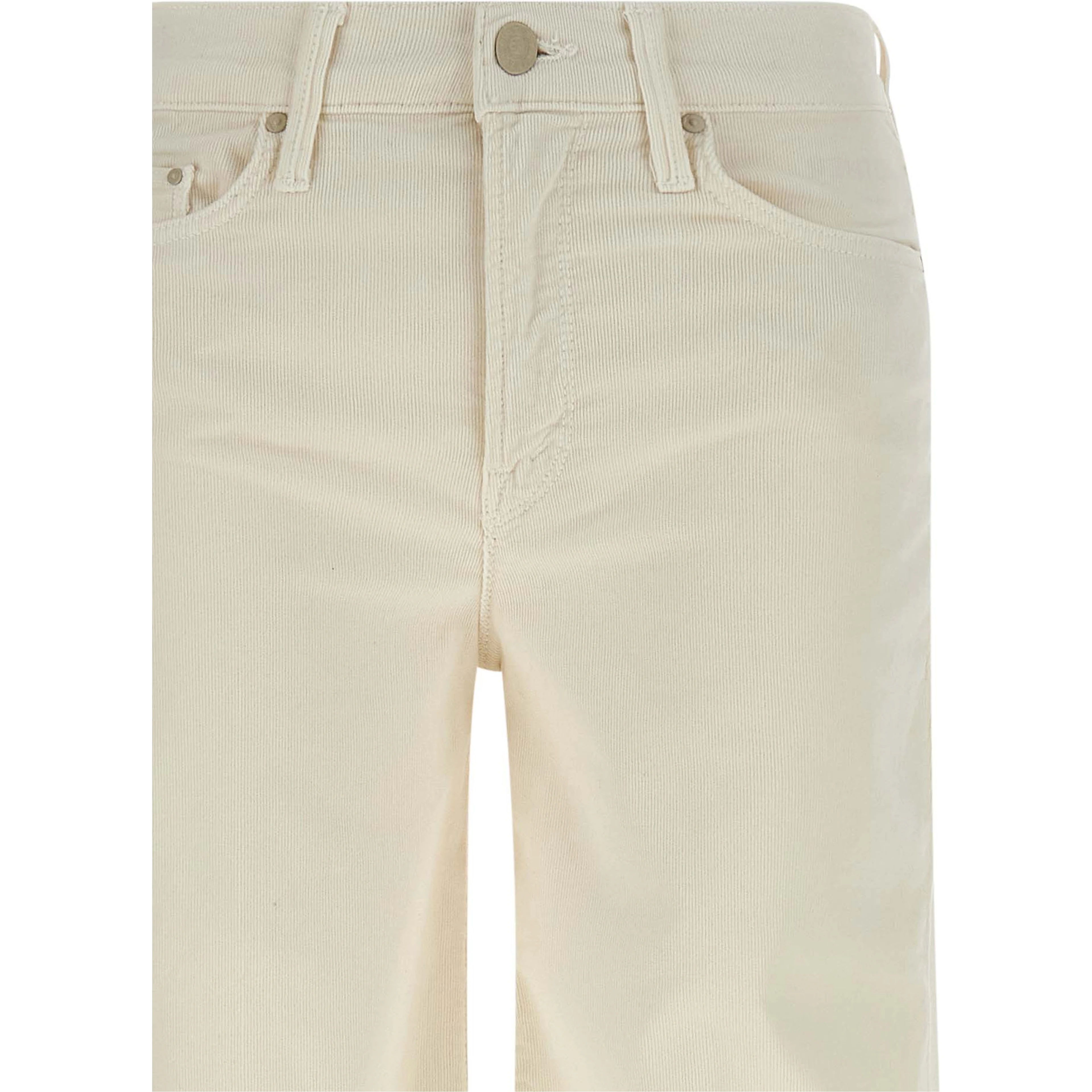 White Cotton Flared Pants