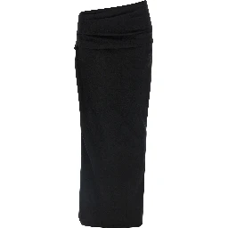 Black Wool Midi Skirt