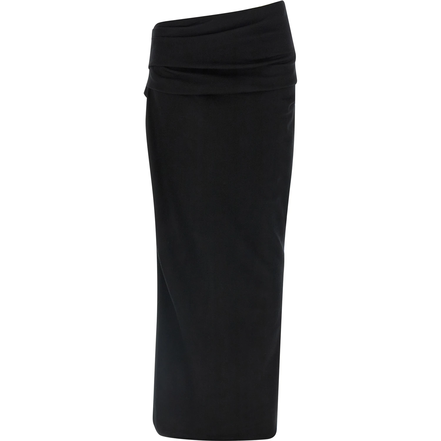 Black Wool Midi Skirt