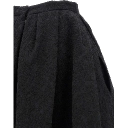 Black Cotton Midi Skirt