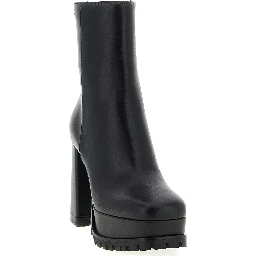 Black Calfskin Ankle Boots