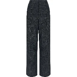 Blue Cotton High-Waisted Jean