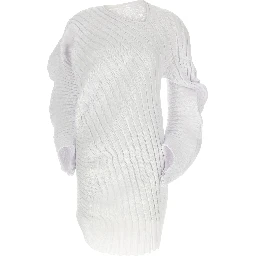 White Polyester Casual Dress