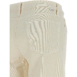 White Cotton Flared Pants