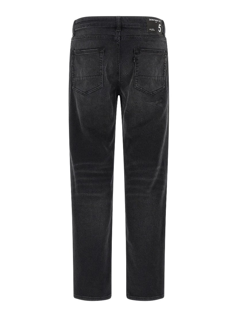 Black Cotton Straight-Leg Jeans