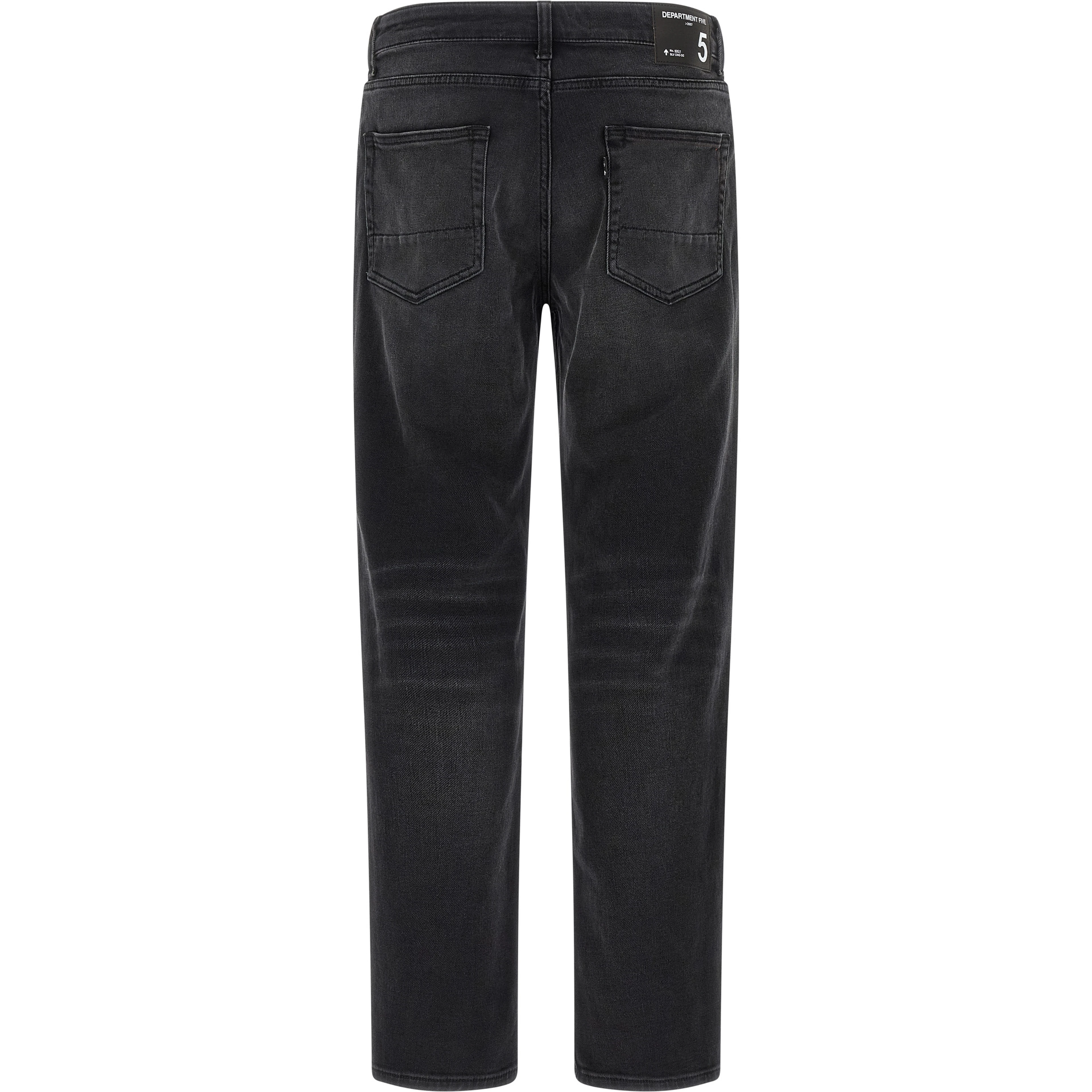 Black Cotton Straight-Leg Jeans