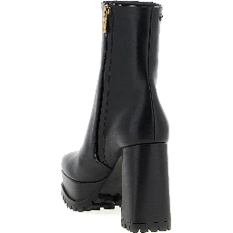 Black Calfskin Ankle Boots