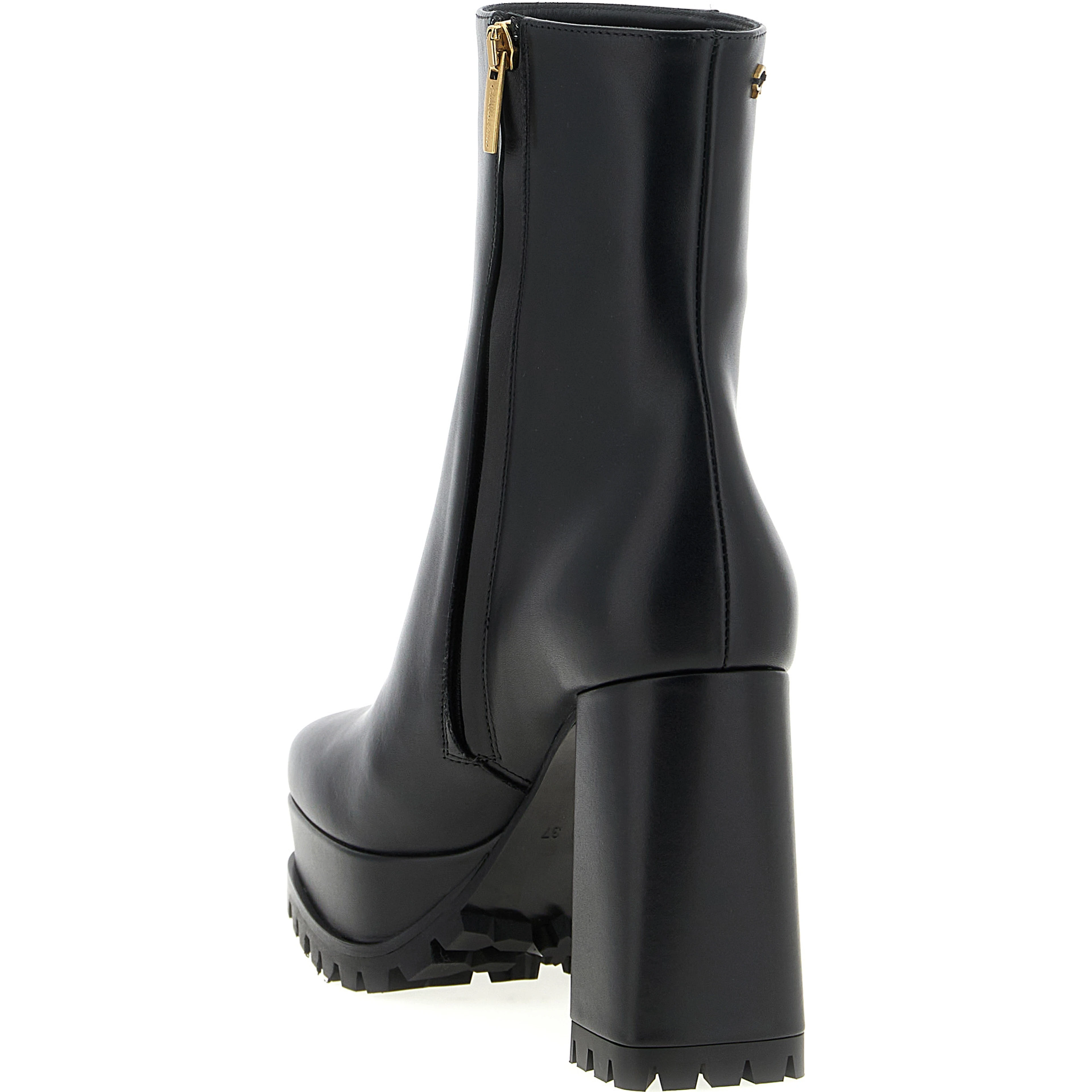 Black Calfskin Ankle Boots
