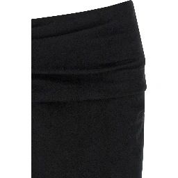 Black Wool Midi Skirt