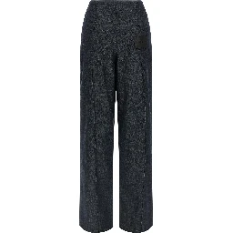 Blue Cotton High-Waisted Jean