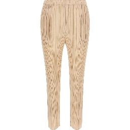 Beige Polyester Casual Pants