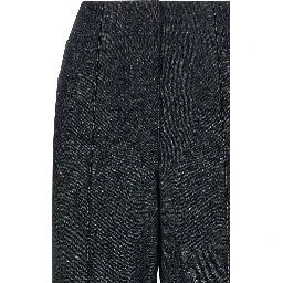Blue Cotton High-Waisted Jean