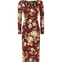 Multicolor Elastane Midi Dress
