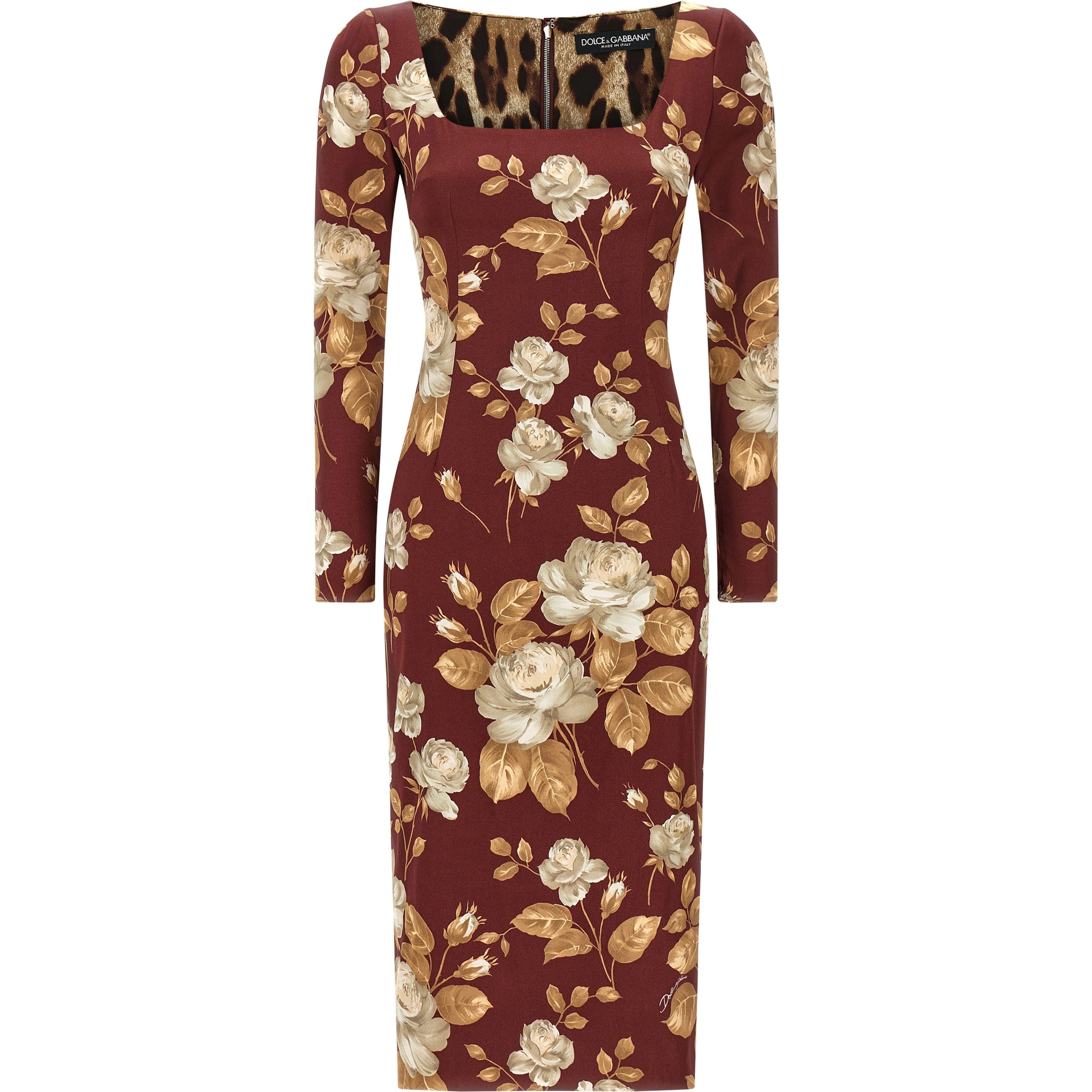 Multicolor Elastane Midi Dress
