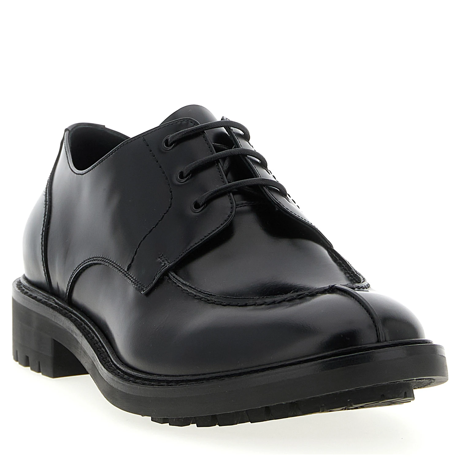 Black Calfskin Oxfords And Derbies