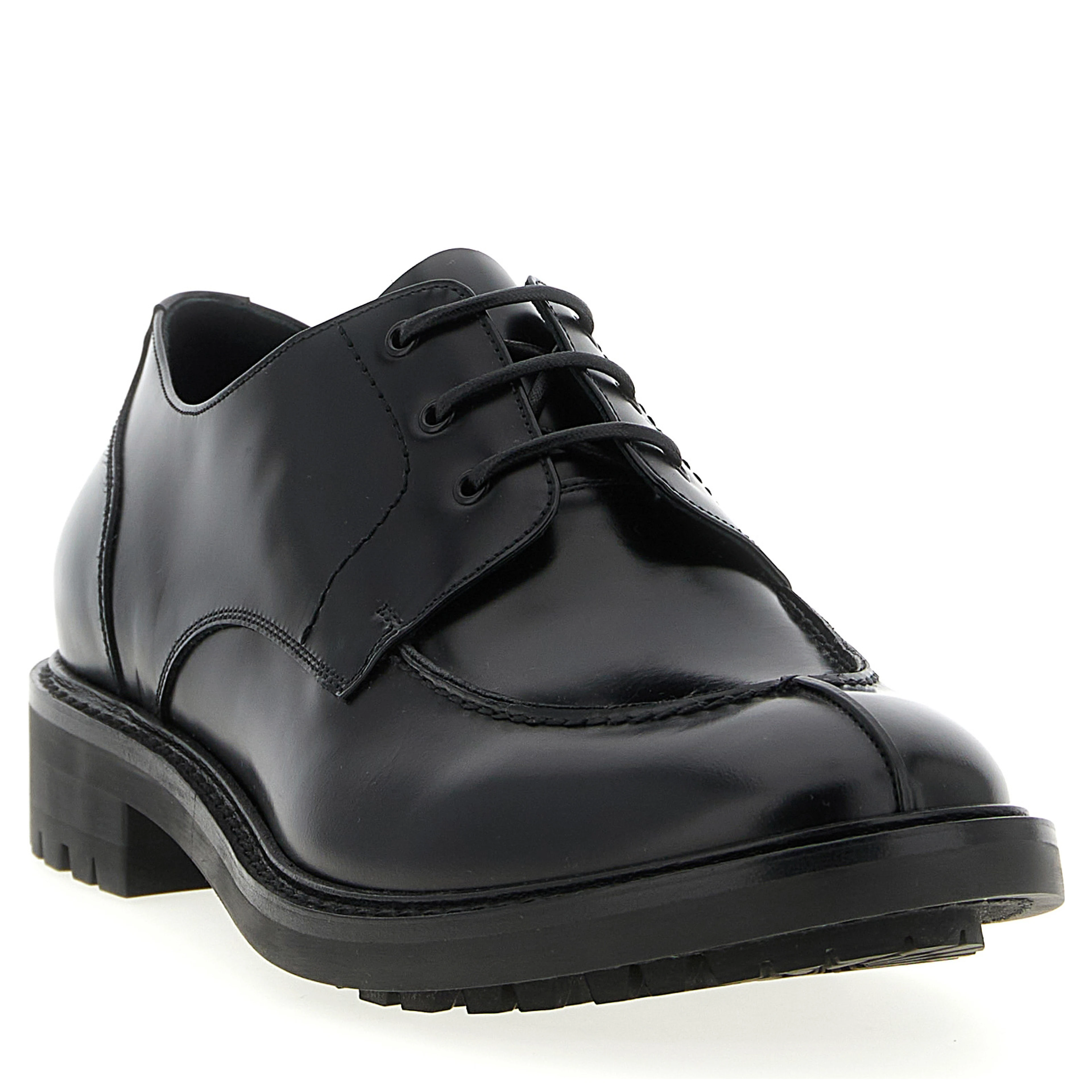Black Calfskin Oxfords And Derbies