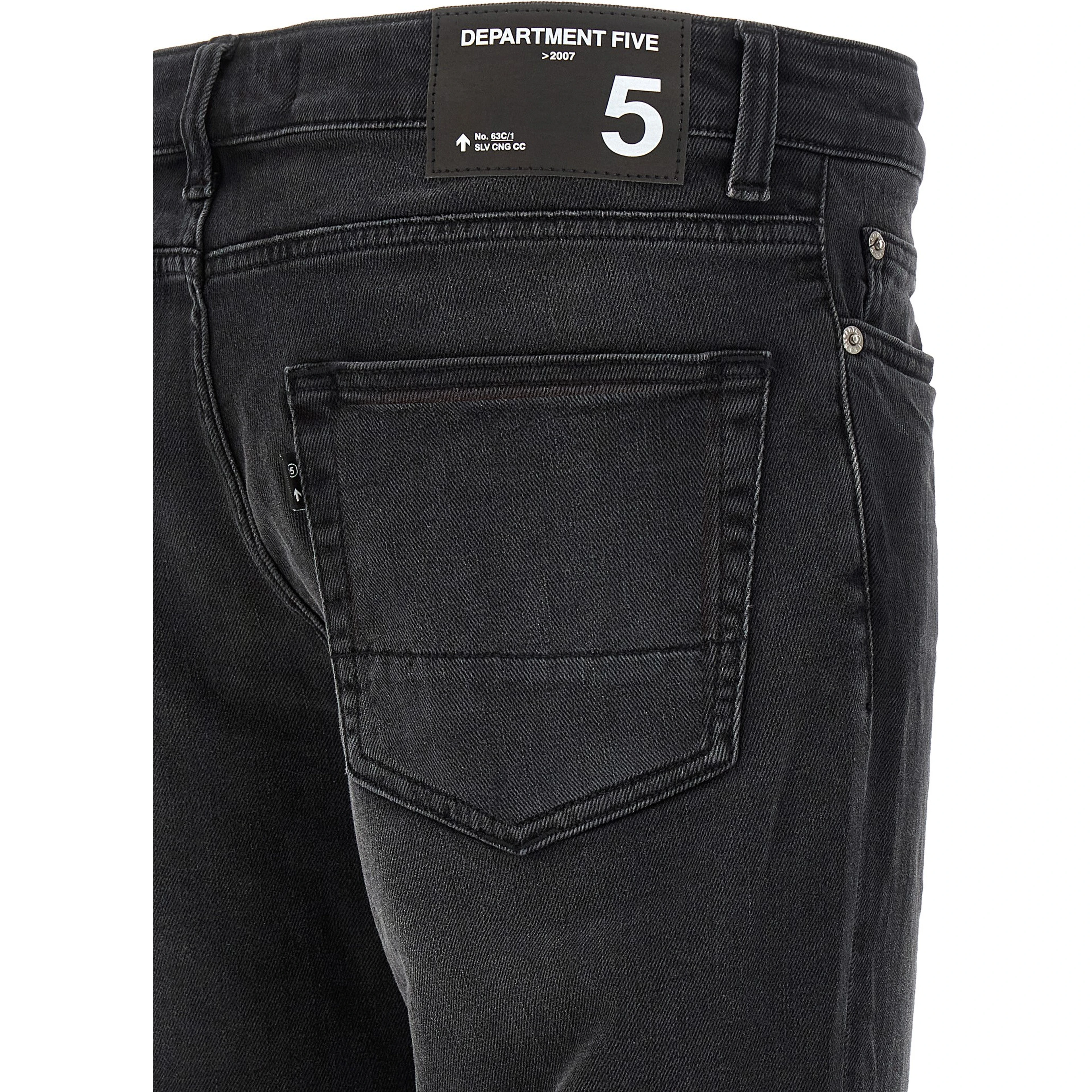 Black Cotton Straight-Leg Jeans