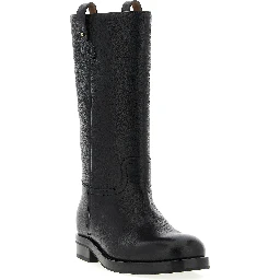 Black Calfskin Over The Knee
