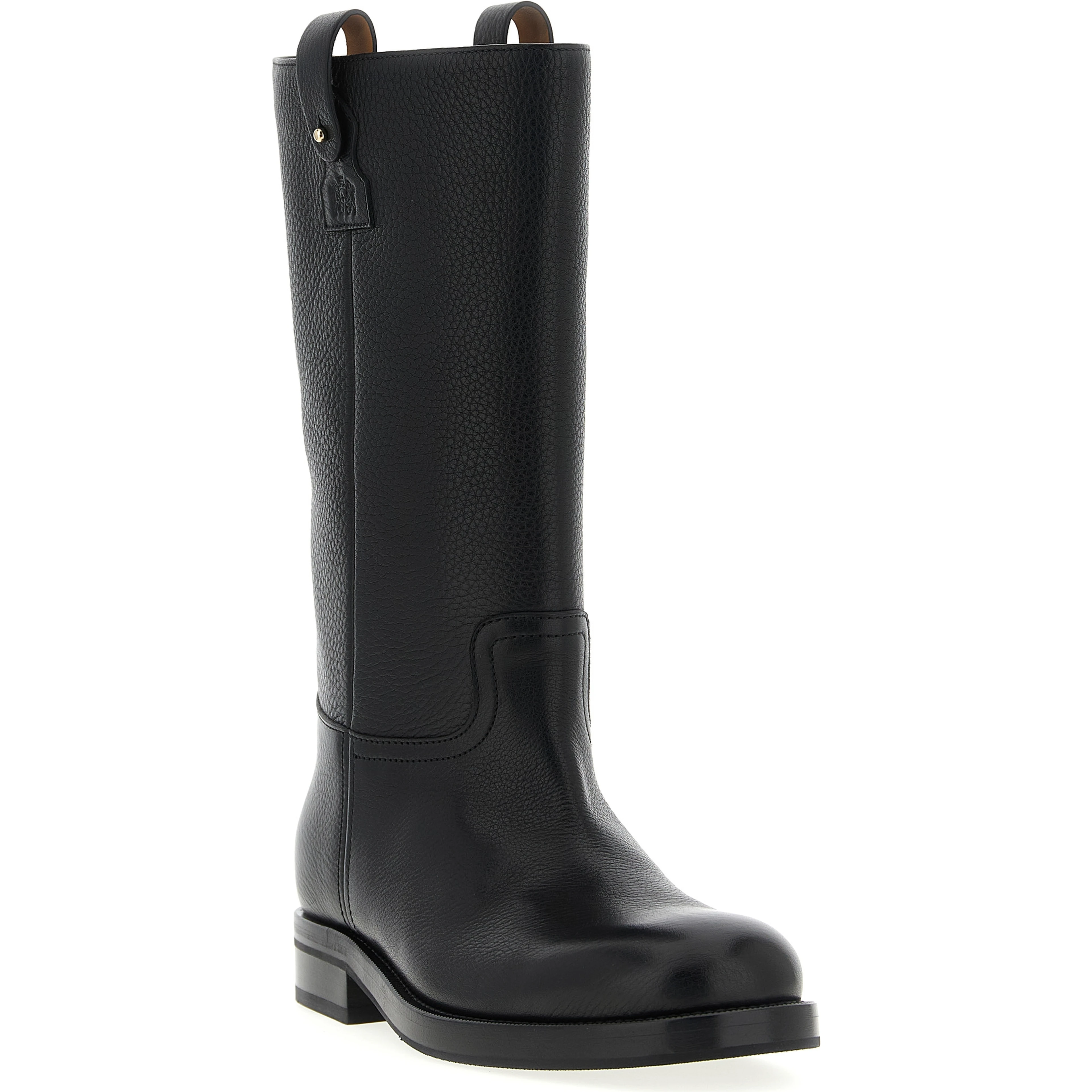 Black Calfskin Over The Knee