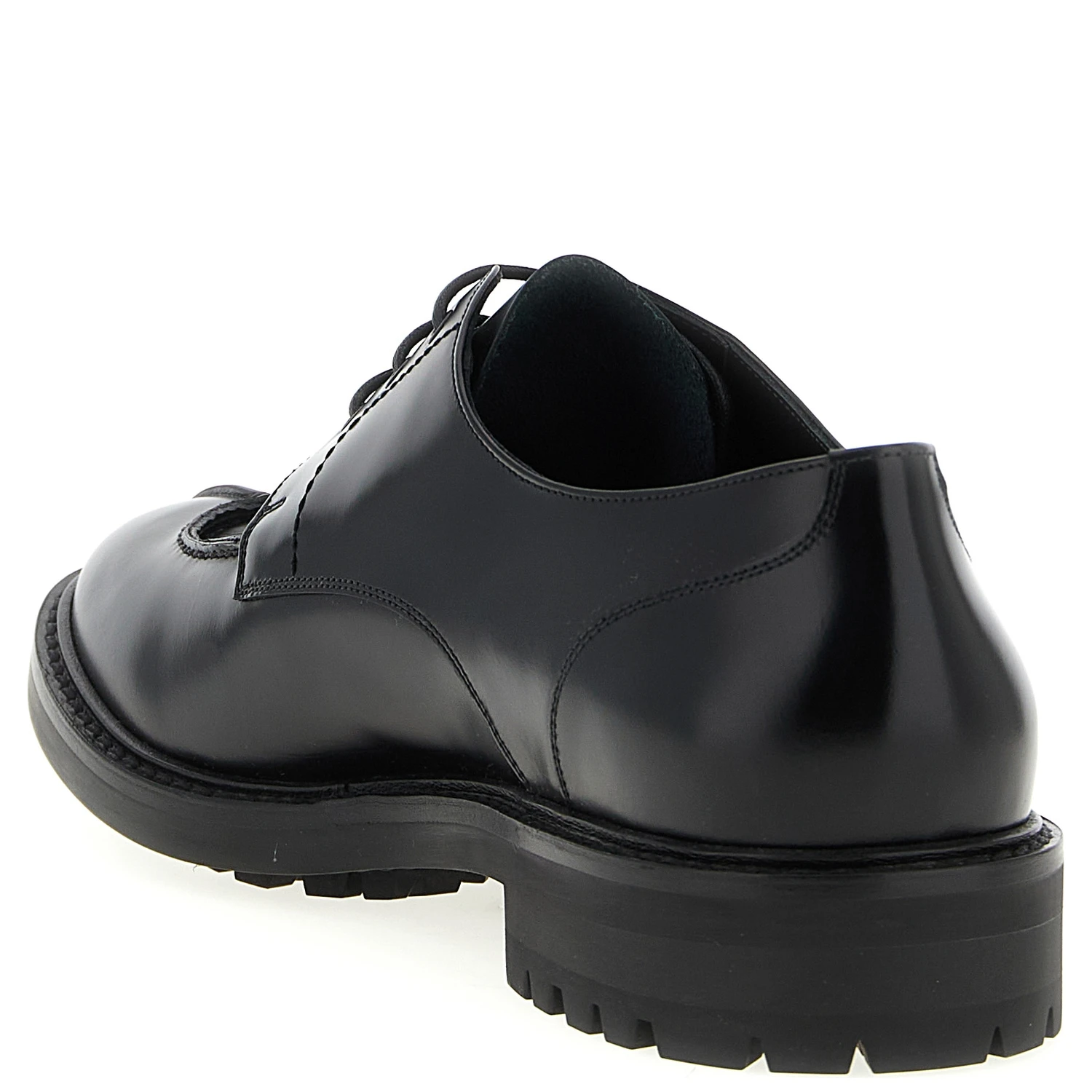 Black Calfskin Oxfords And Derbies