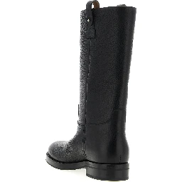 Black Calfskin Over The Knee