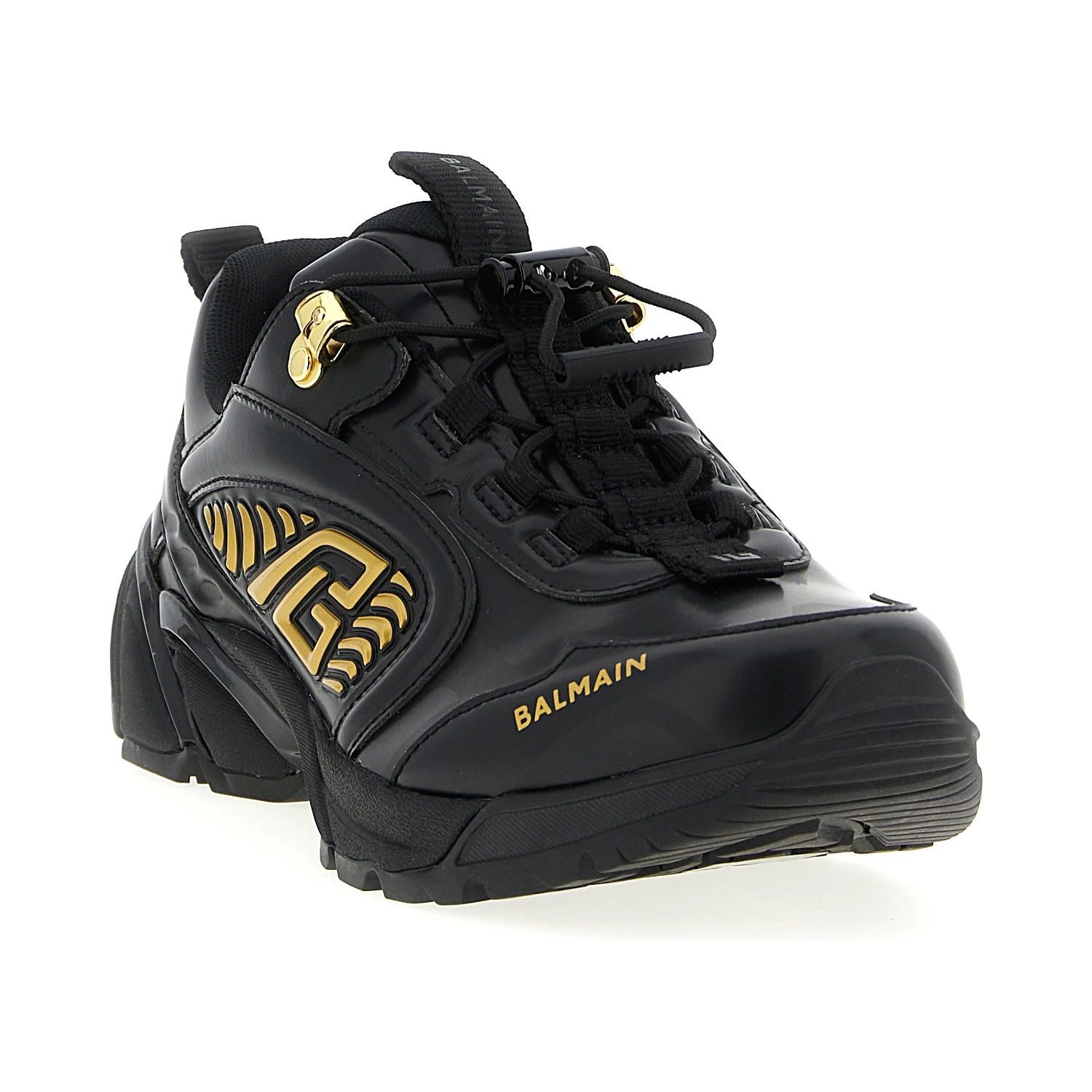Black Nylon Athletic Sneakers
