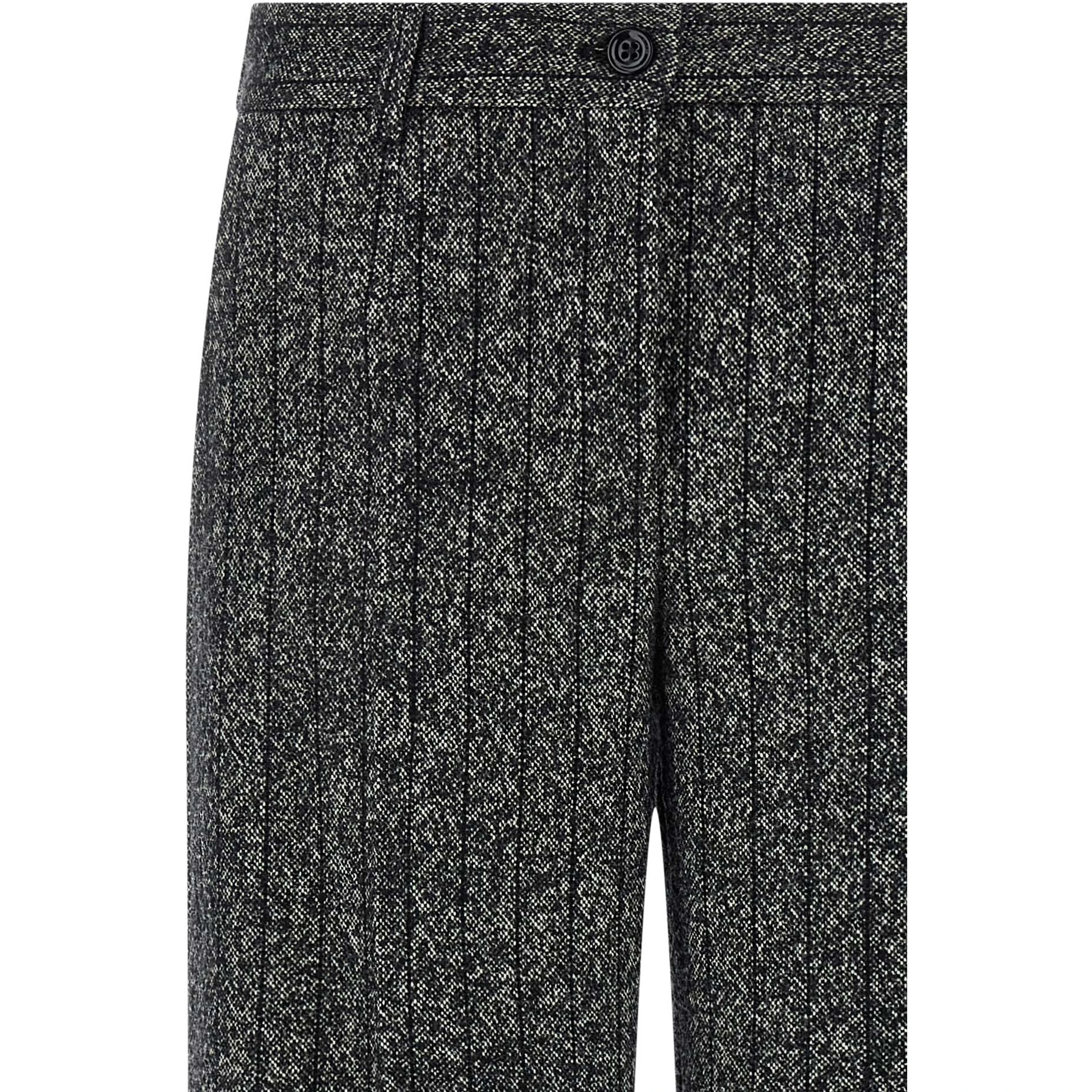 Bicolor Virgin Wool Casual Pants