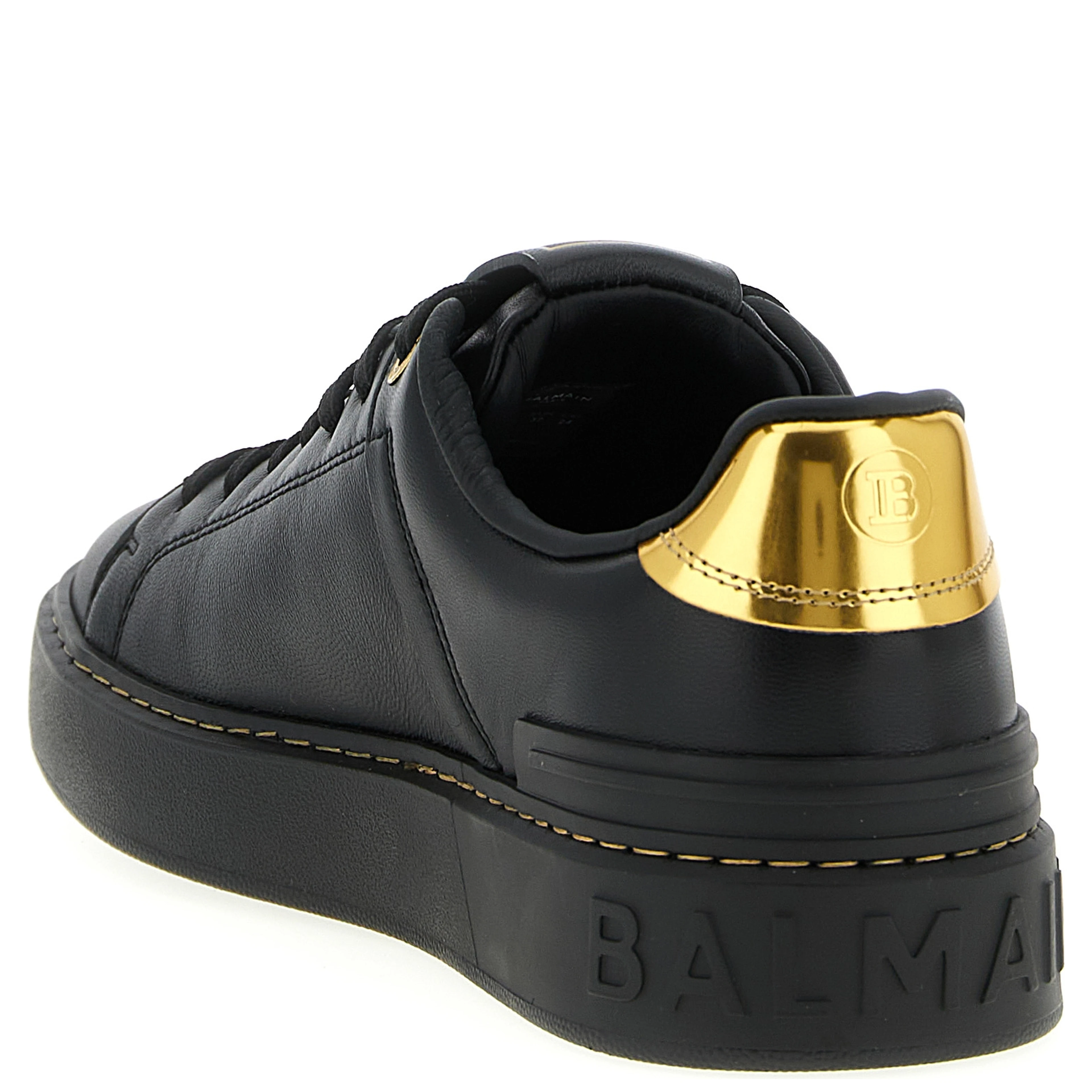 Black Lamb Leather Low Top Sneakers