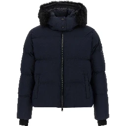Blue Nylon Full-Length Jacket