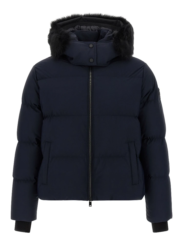 Blue Nylon Full-Length Jacket