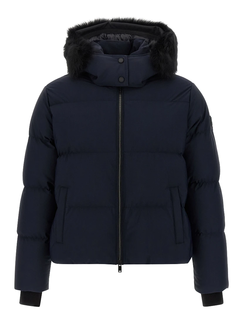 Blue Nylon Full-Length Jacket