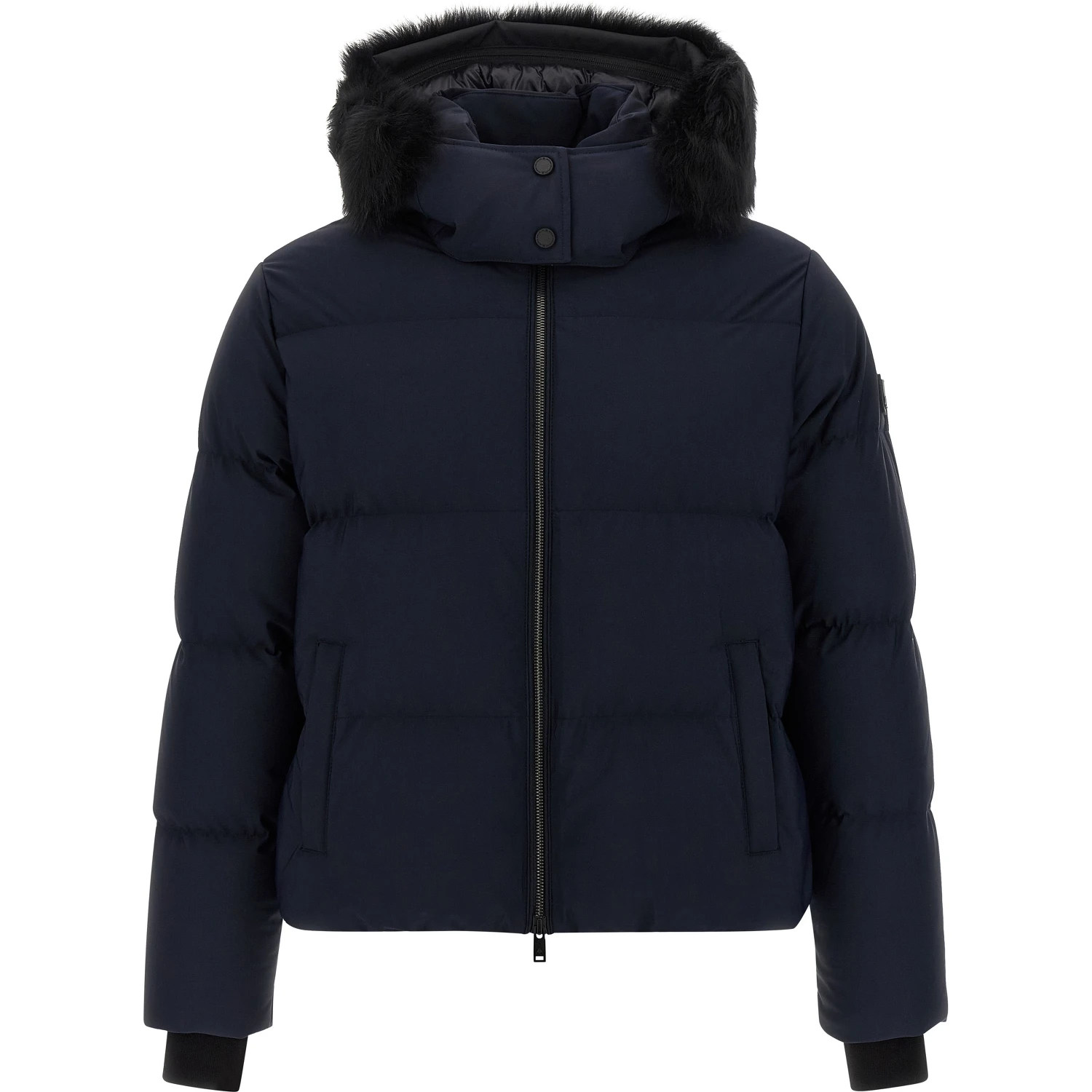 Blue Nylon Full-Length Jacket