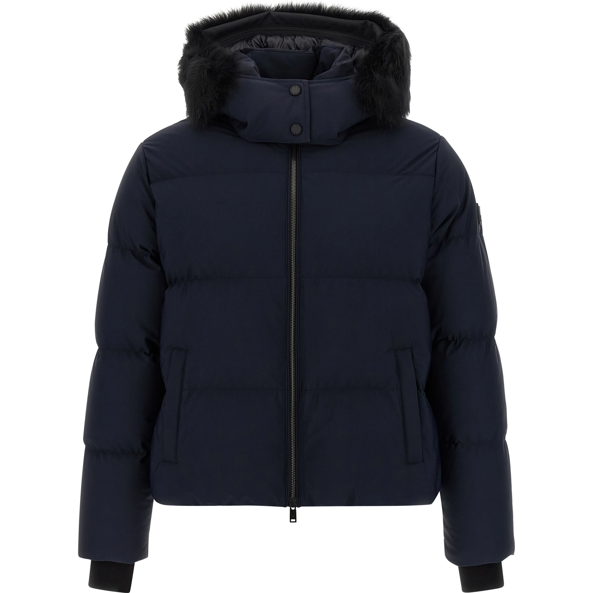 Blue Nylon Full-Length Jacket