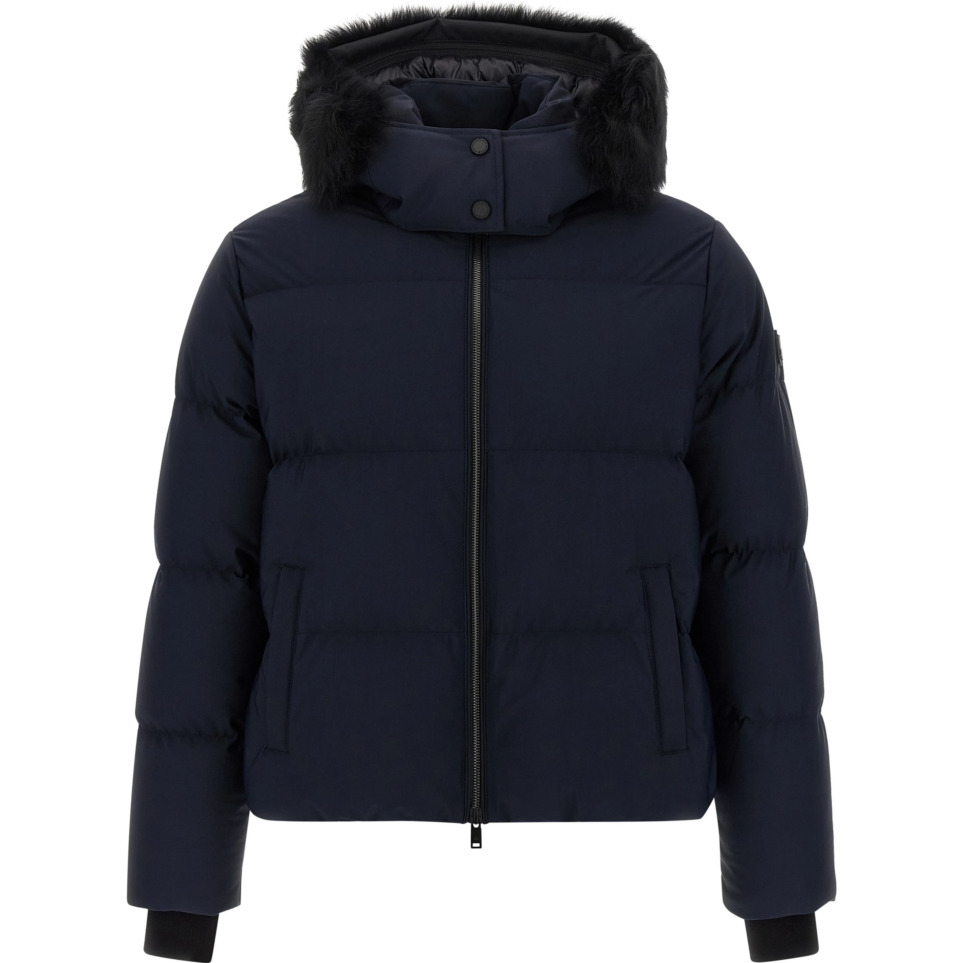 Blue Nylon Full-Length Jacket
