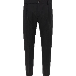 Black Virgin Wool Cropped Pants