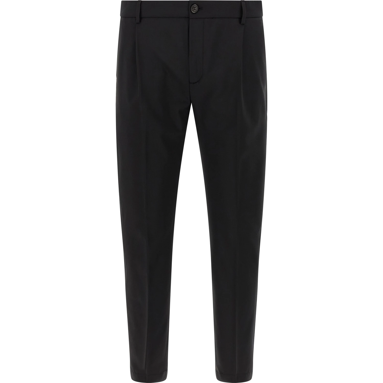 Black Virgin Wool Cropped Pants