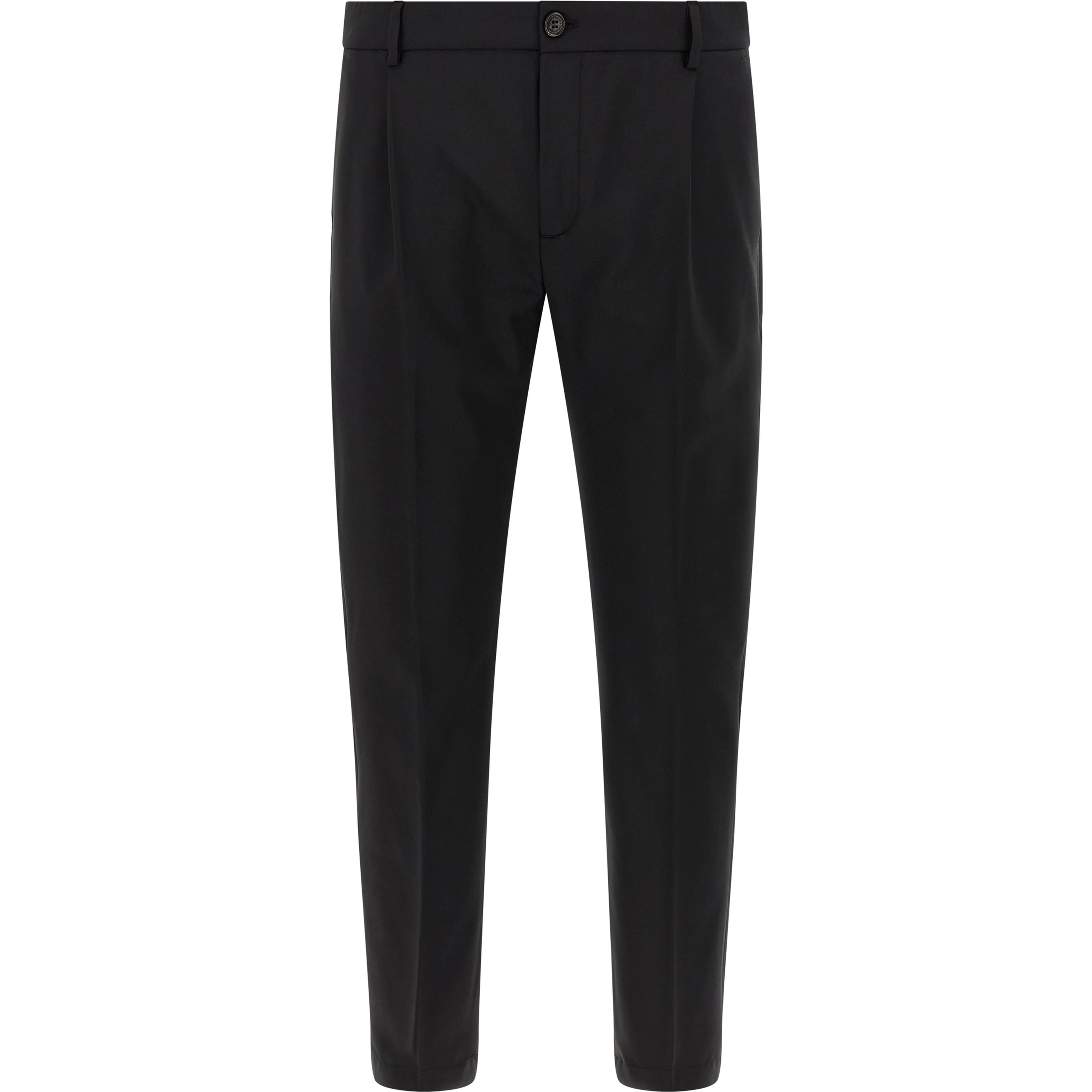 Black Virgin Wool Cropped Pants