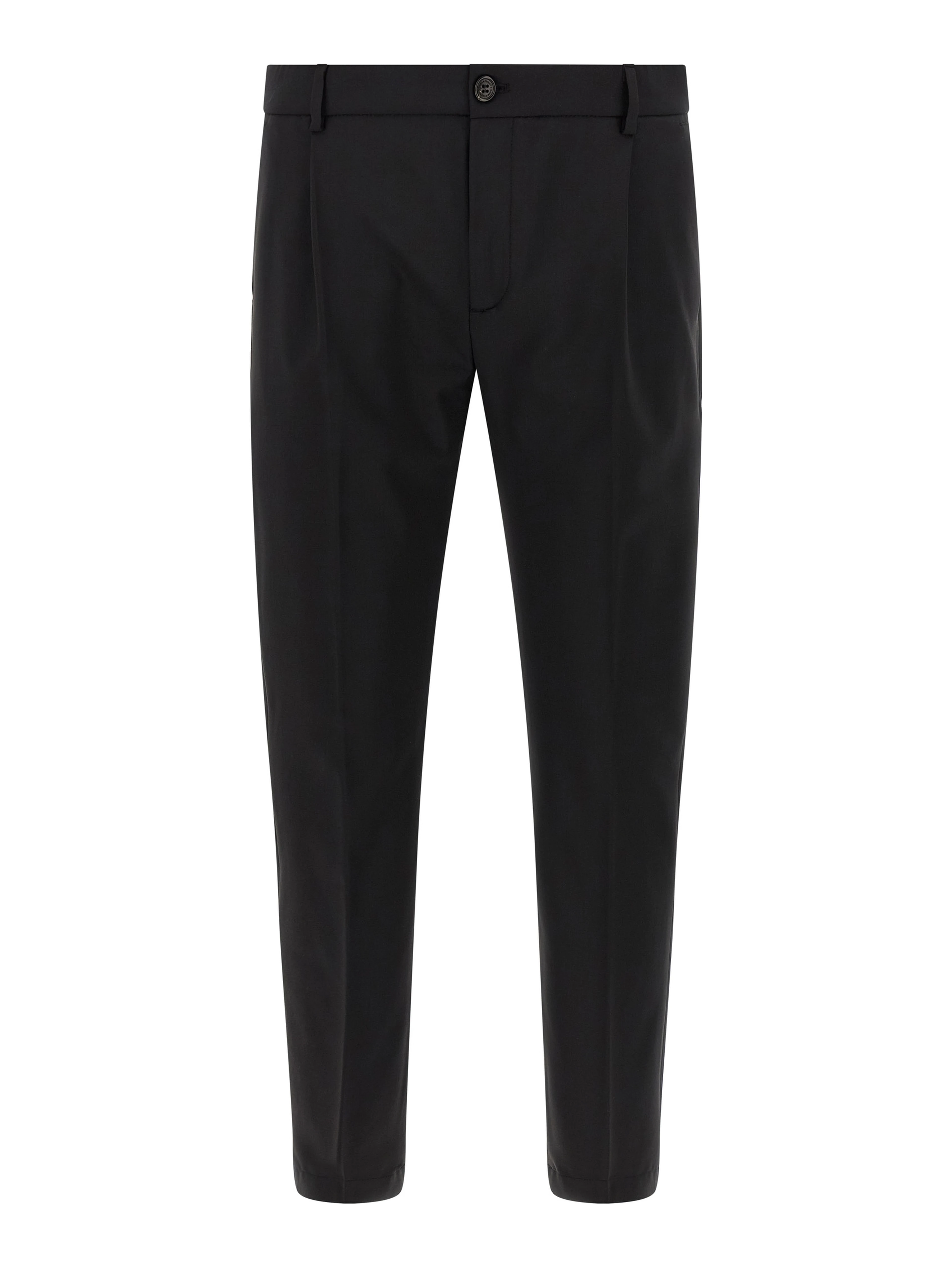 Black Virgin Wool Cropped Pants