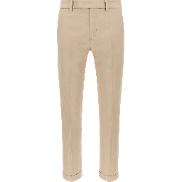 Beige Cotton Chino Pants