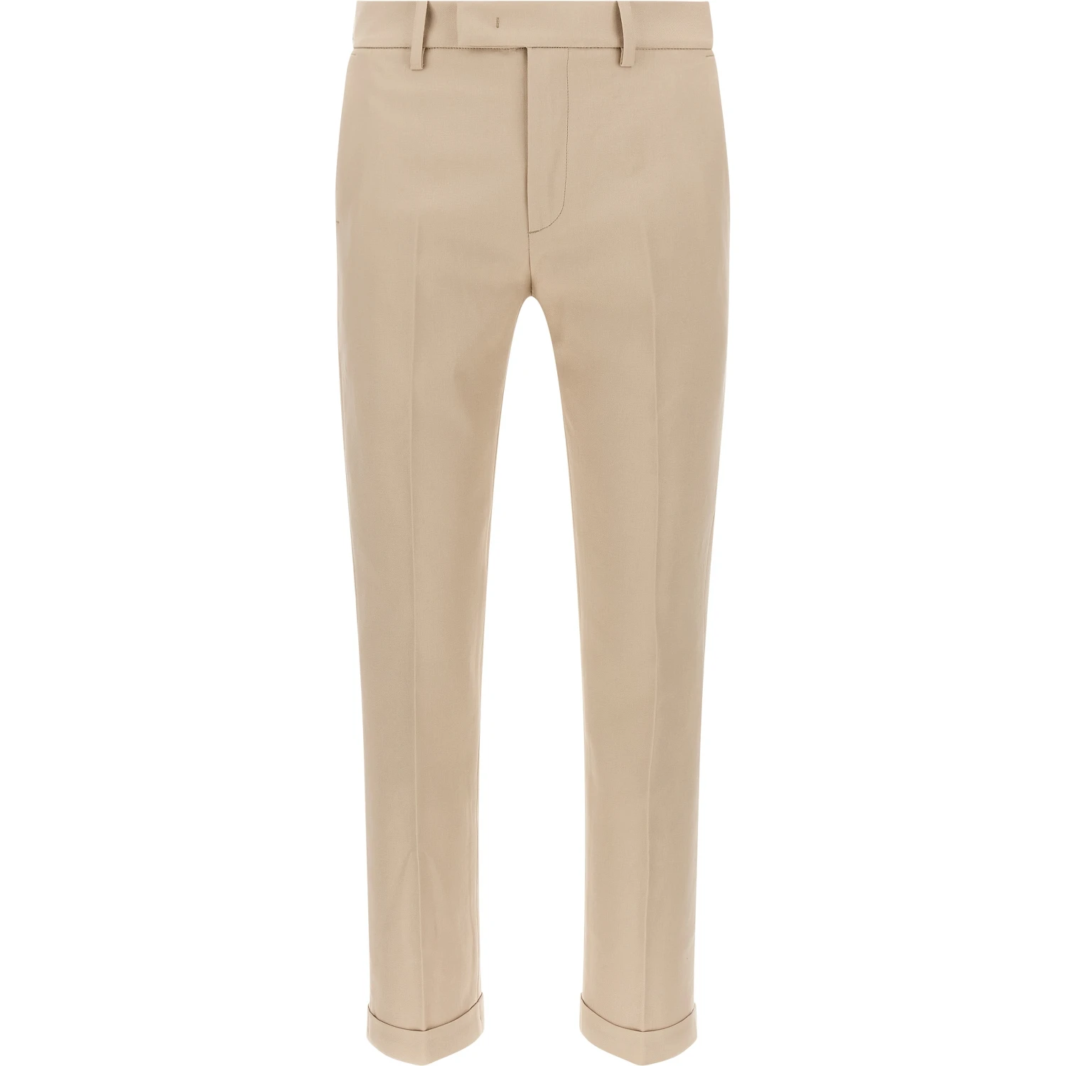 Beige Cotton Chino Pants