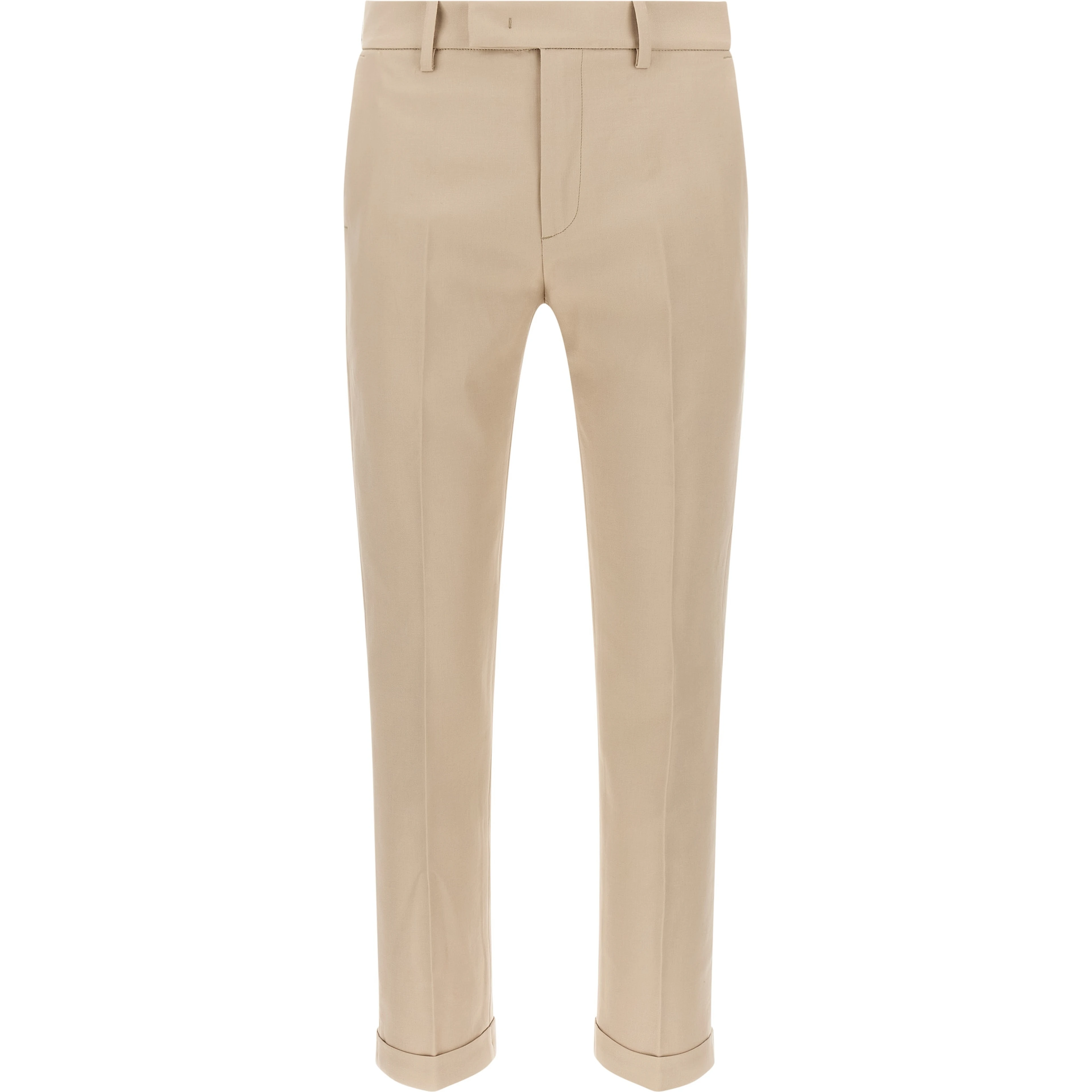Beige Cotton Chino Pants