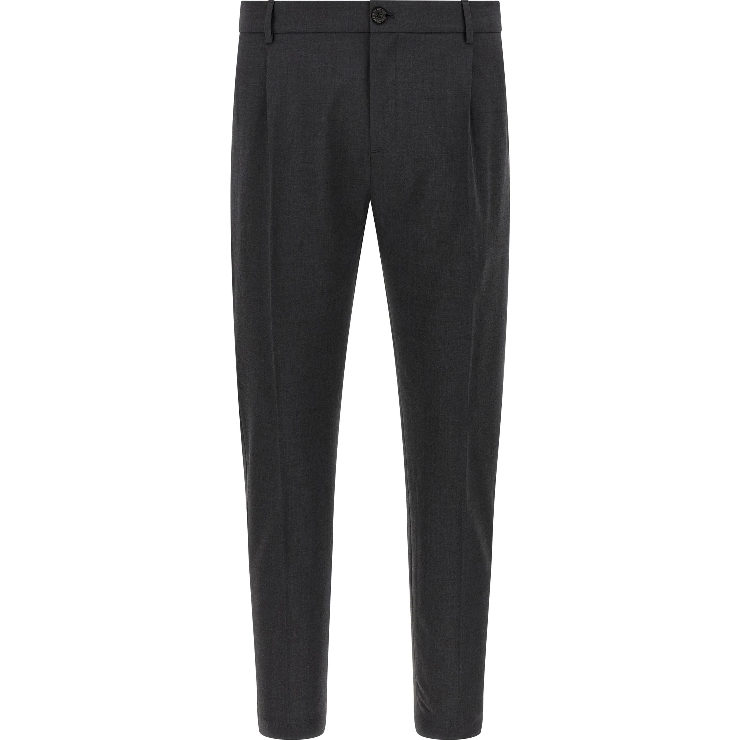Gray Virgin Wool Cropped Pants
