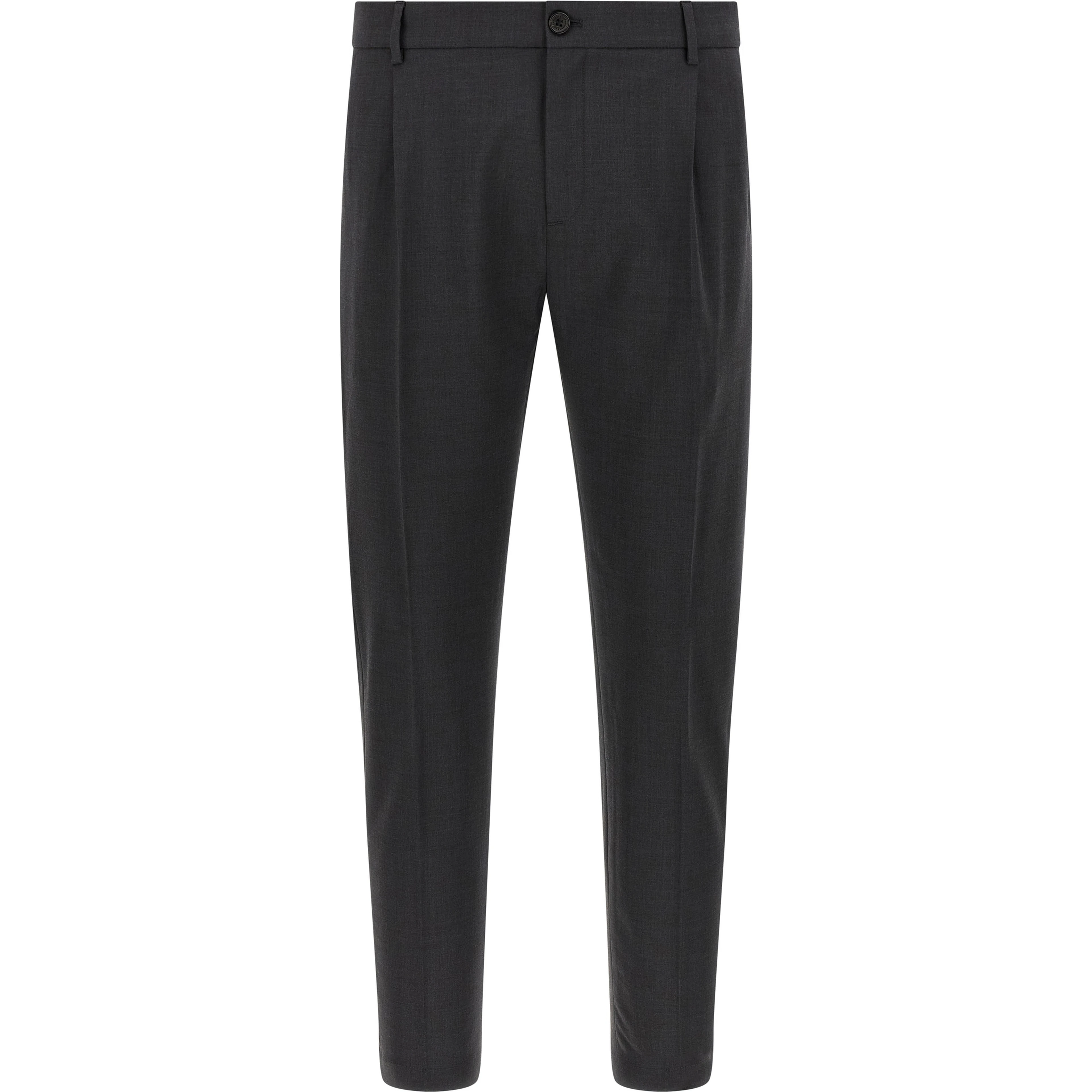 Gray Virgin Wool Cropped Pants