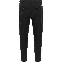 Black Virgin Wool Cropped Pants