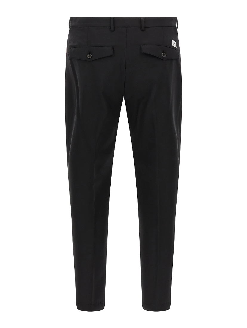 Black Virgin Wool Cropped Pants