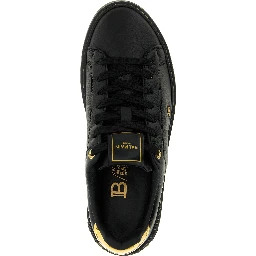 Black Lamb Leather Low Top Sneakers