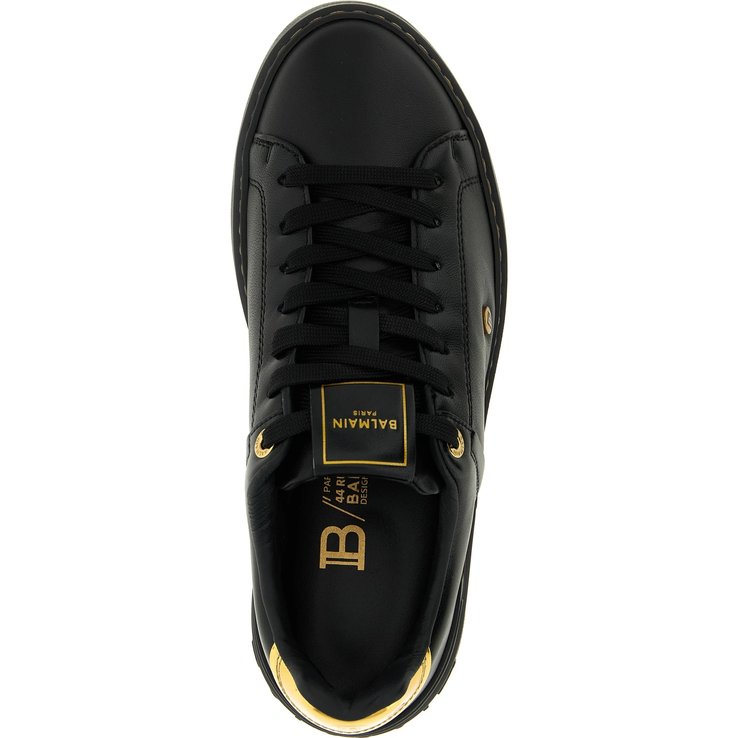 Black Lamb Leather Low Top Sneakers