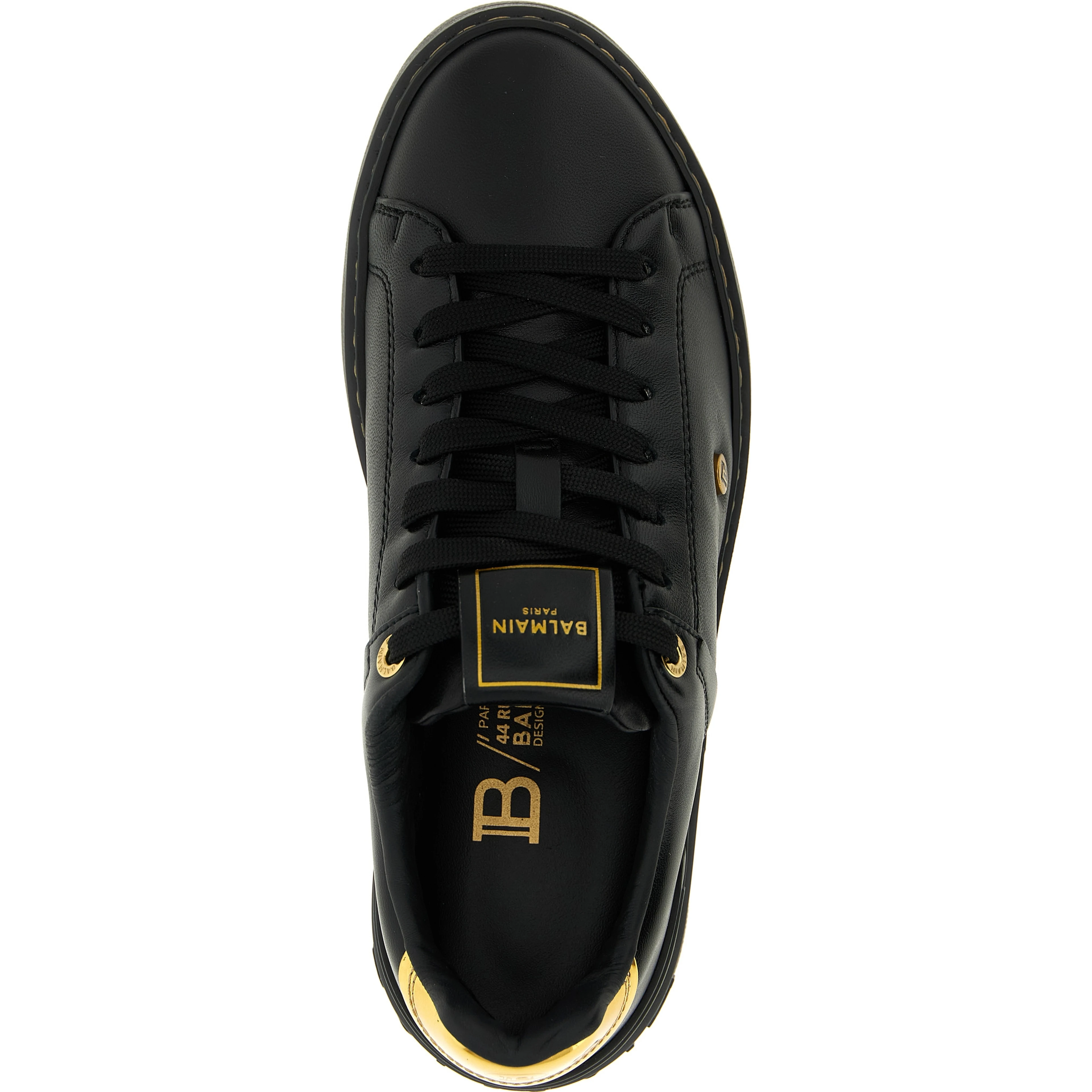 Black Lamb Leather Low Top Sneakers