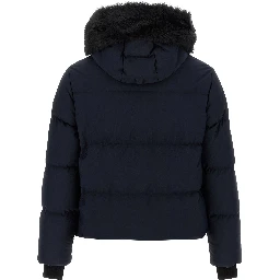 Blue Nylon Full-Length Jacket