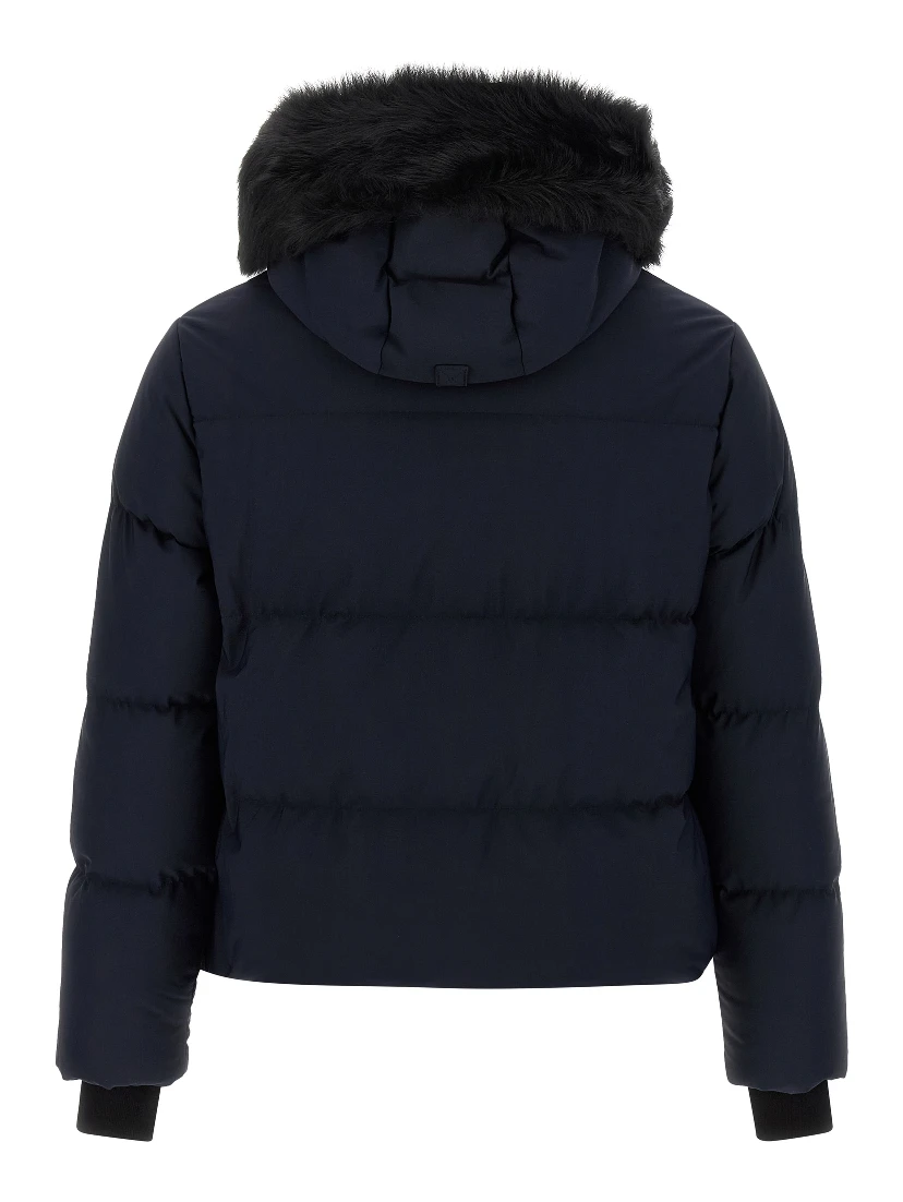 Blue Nylon Full-Length Jacket